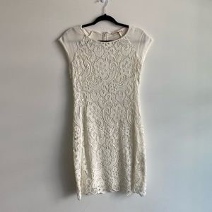 REBECCA TAYLOR White Lace Mini Dress